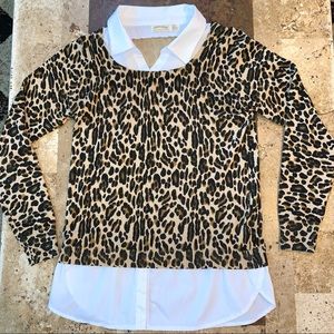 Women’s SZ S FADED GLORY 2 in 1 Cheetah Sweater